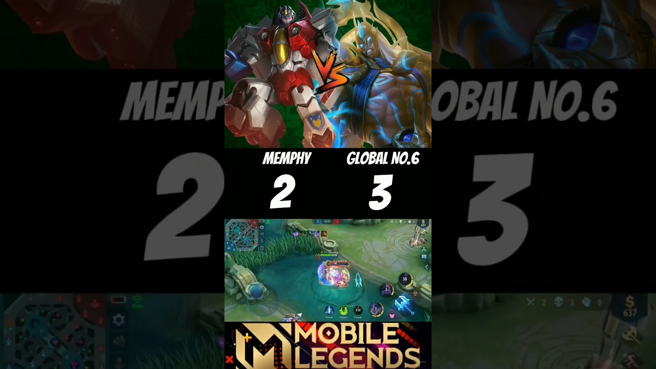 Memphy vs Global no.6 aldous🔥 (1v1) Battle of tany heroes🔥 #memphy #aldous #mlbb #shorts