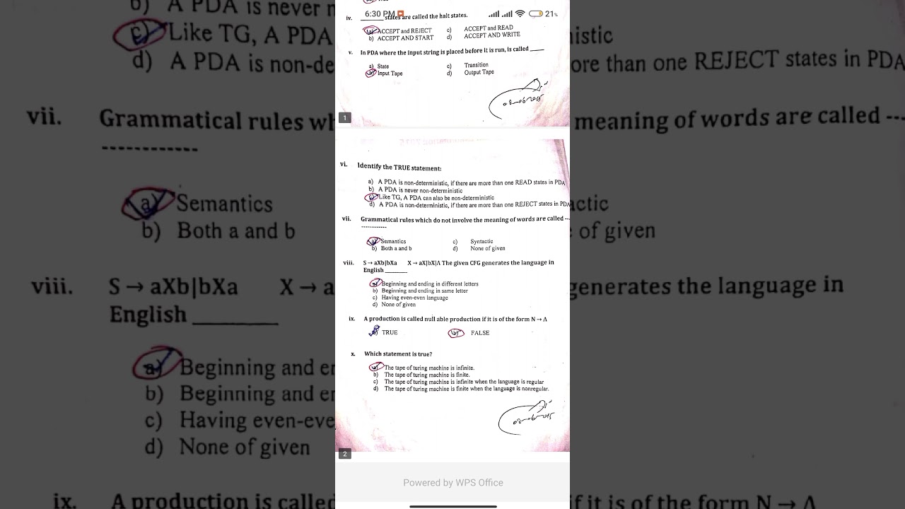 Objective Solutions for LCWU 2015 Past Paper on Theory of Automata and Formal Languages