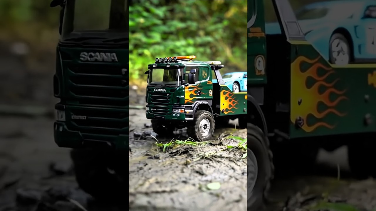 Seru! Truk Scania Hijau Melaju Kencang dan Oleng 🚚