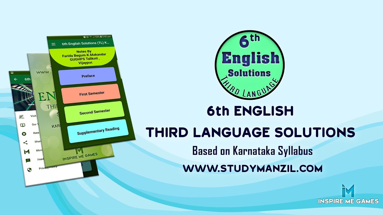 6th English Solutions Third Language Karnataka Syllabus