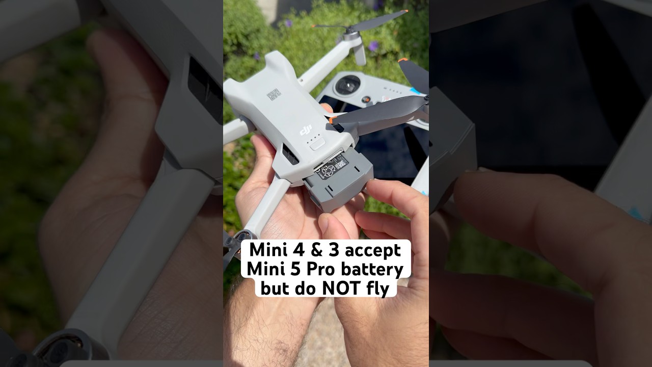 Mini 4 Pro and Mini 3 accept Mini 5 Pro batteries but do NOT fly #drone #mini5pro #DJI