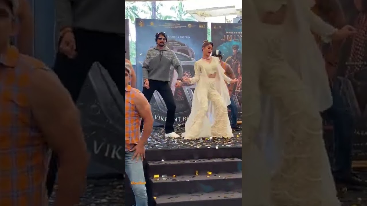 Sudeep Kichcha & Jacqueline Fernandes at Vikrant Rona Trailer Launch 🎬