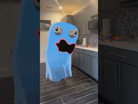 BLUE RAiNBOW GHOST at the SPACESTATiON!! Snacking on TREATS! Funny cartoon in real life