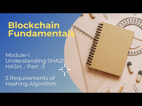 Blockchain Tutorials | Module-1 Part-3 | 5 requirements of Hashing algorithm