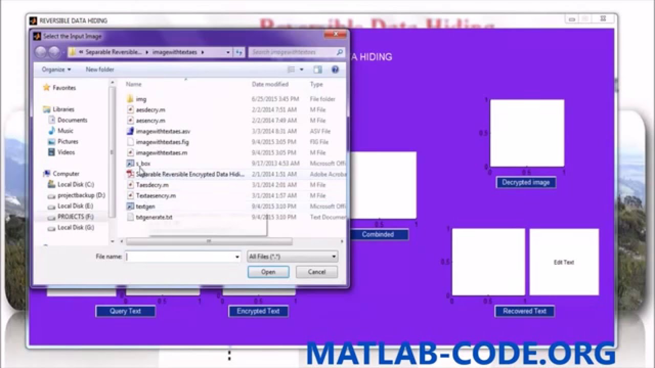 REVERSIBLE DATA HIDING USING MATLAB