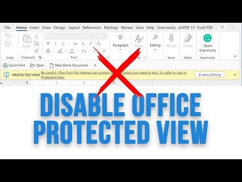 Disable the Protected View Prompt for Microsoft Office Documents