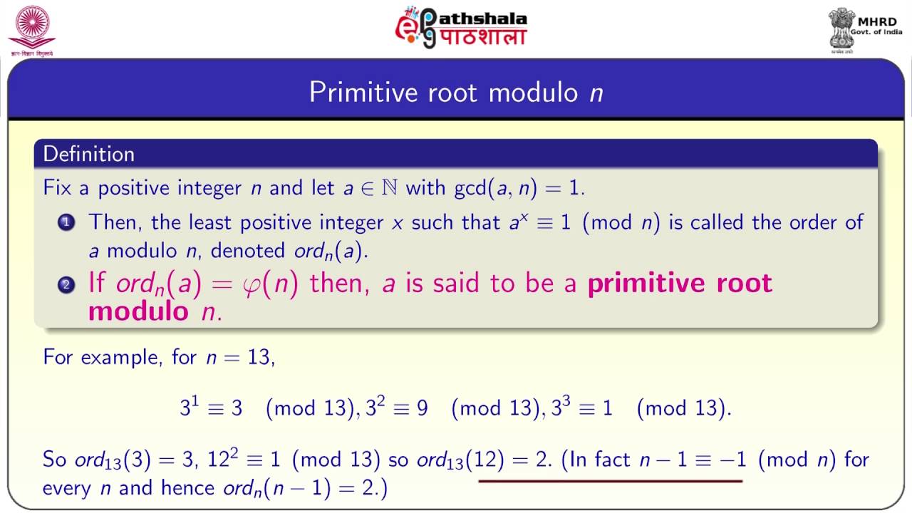 Primitive Roots in Number Theory