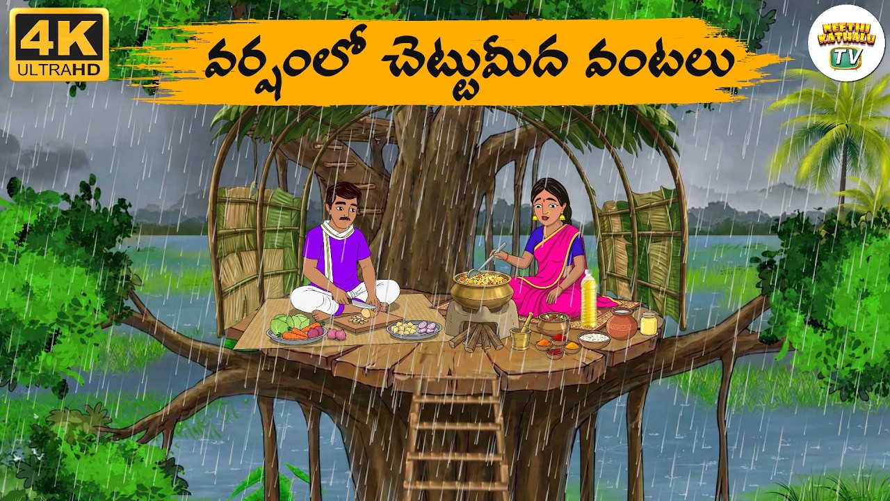 Telugu Moral Stories - వర్షంలో చెట్టు మీద వంటలు - Ep 357 🌧️