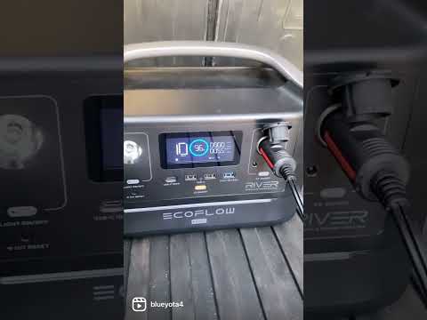 Hood Mounted Solar Panel Powering EcoFlow River Max and SetPower Fridge on 2019 Toyota RAV4