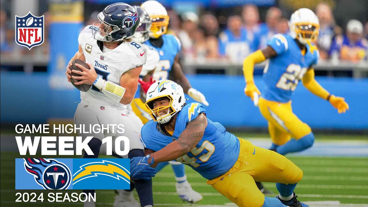 Tennessee Titans vs. Los Angeles Chargers | Exciting Week 10 NFL Highlights 🏈