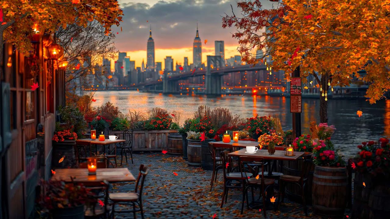 Relaxing Autumn Jazz at a Cozy New York Coffee Shop ☕️ – Perfect for Studying & Unwinding