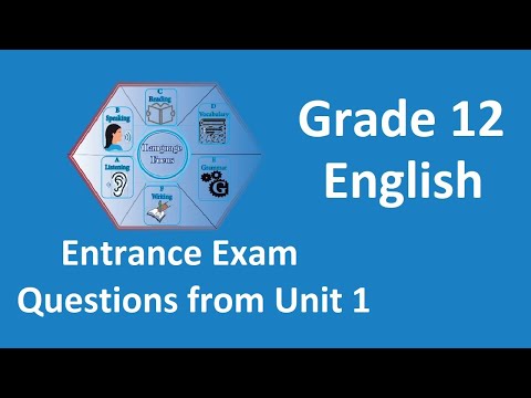 Grade 12 English Entrance Exam Questions and Answers from Unit 1 | New curriculum