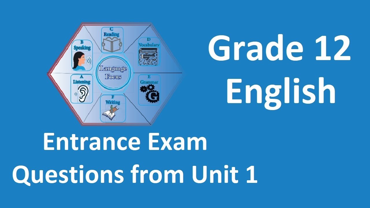 Grade 12 English Entrance Exam Questions and Answers from Unit 1 | New curriculum