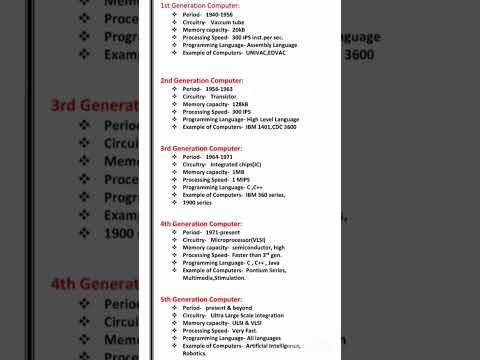 1st to 5th generation of computer|generation computer #computer #education