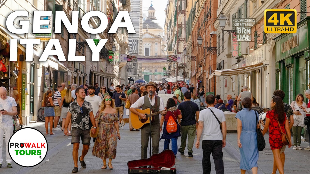 Genoa Italy 🇮🇹 4K City Walk & Coastal Tour (4.5H)