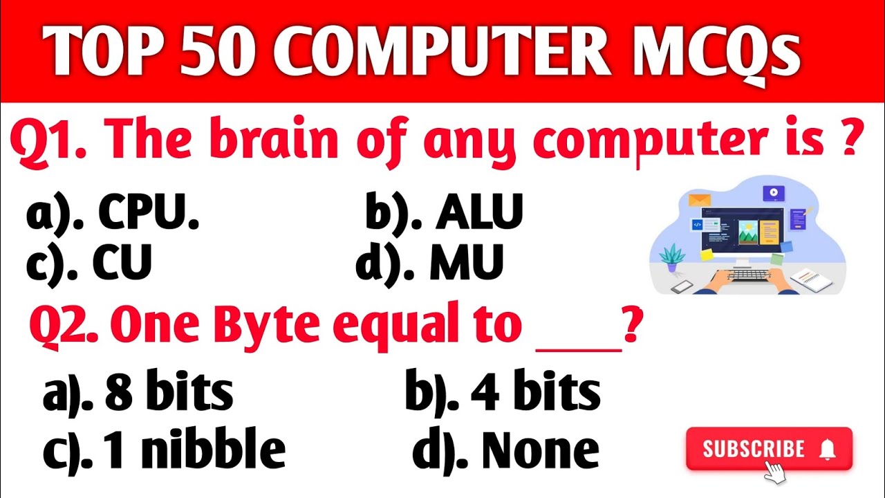 Top 50 Computer MCQs for Competitive Exams 📚