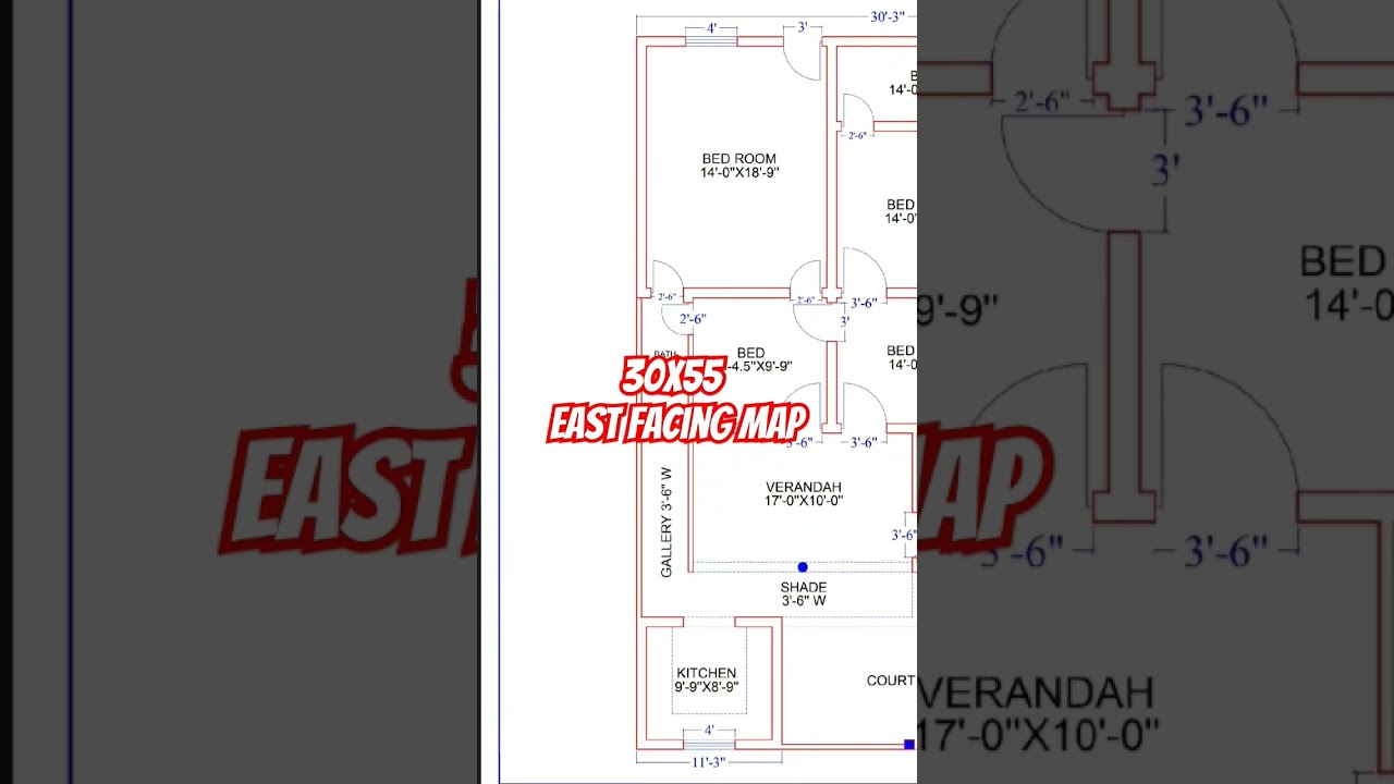 30x55 East Facing House Design 🏡