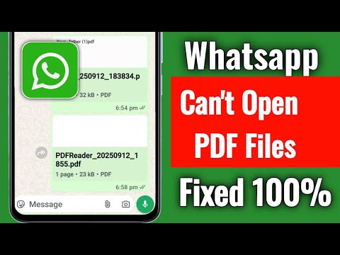 Whatsapp Can't Open PDF Files (New Update 2025) || How to Fix Whatsapp PDF File Not Opening Problem