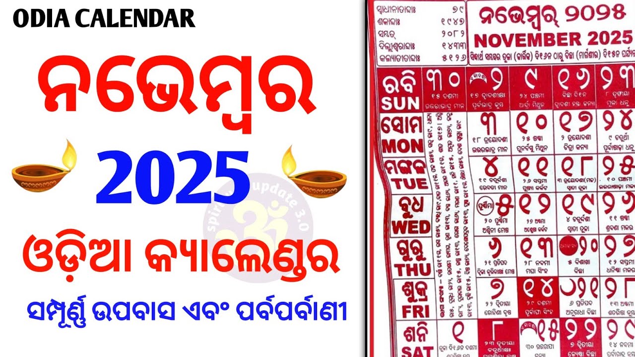 November 2025 Odia Calendar & Panjika 📅