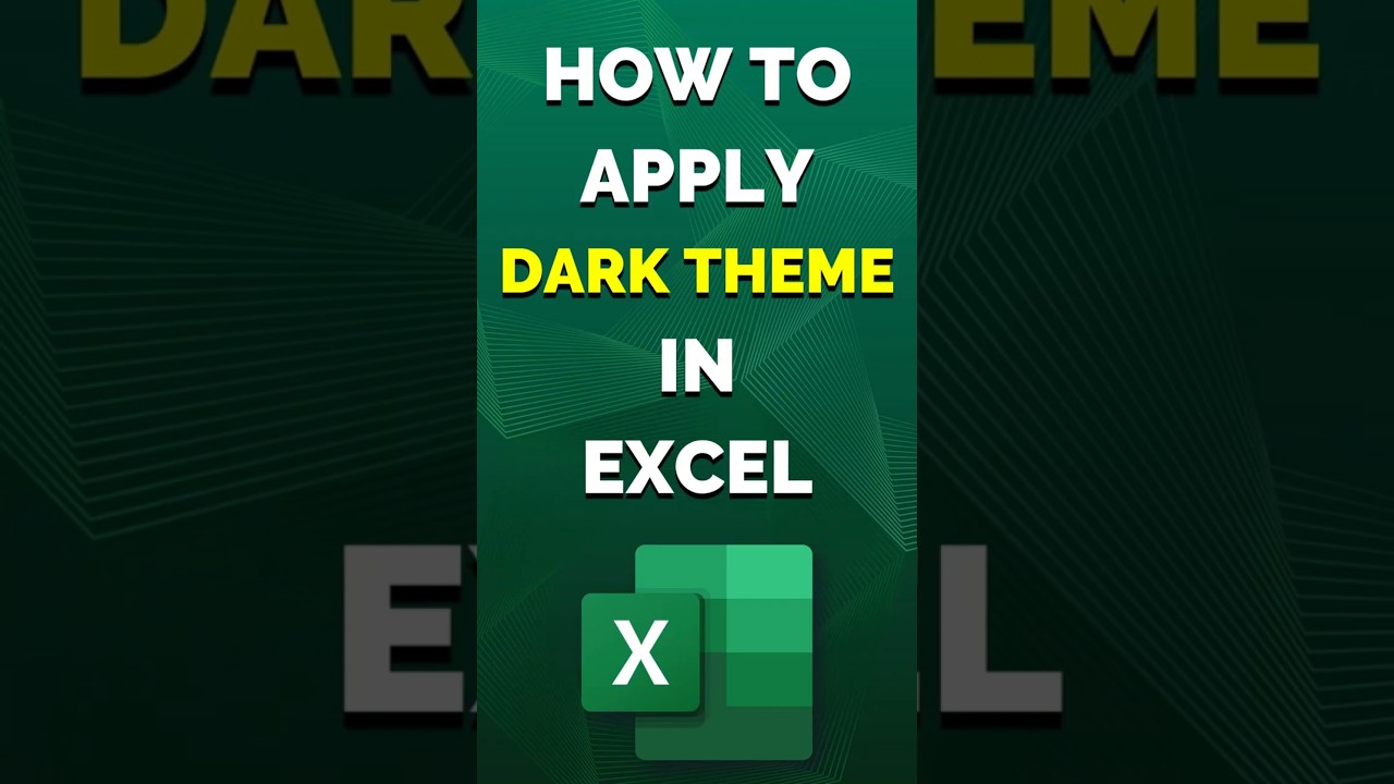 Enable Dark Theme in Excel for Reduced Eye Strain