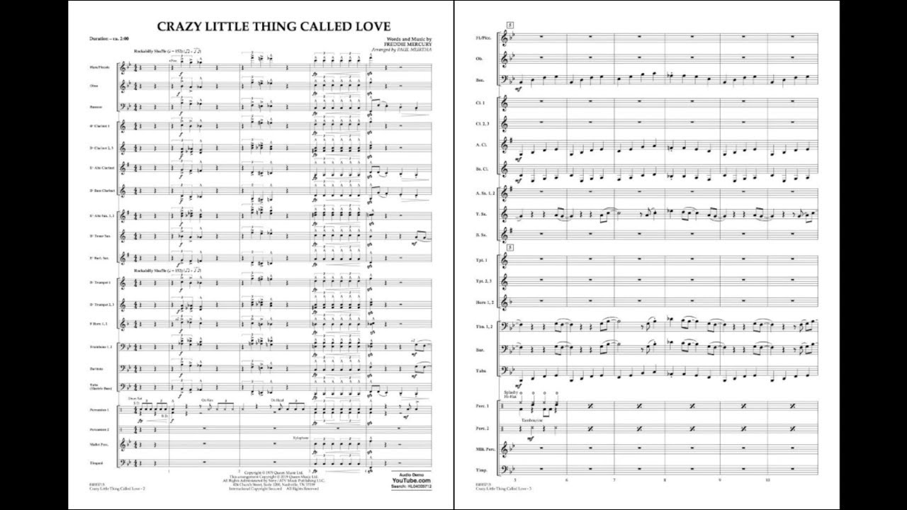 Freddie Mercury's 'Crazy Little Thing Called Love' Arrangement for Young Concert Band 🎶