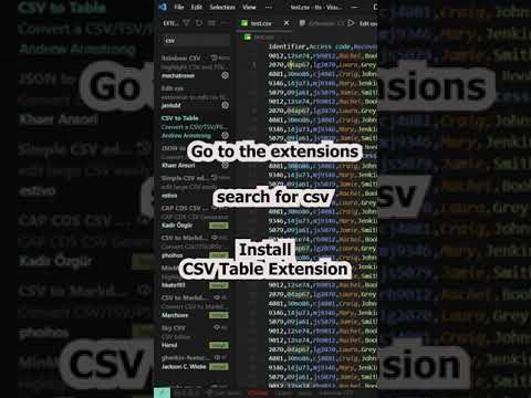 View CSV file as TABLE in #VSCODE | #shorts #coding