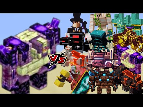Minecraft: All Bosses vs Ender Guardian – Ultimate Battle!