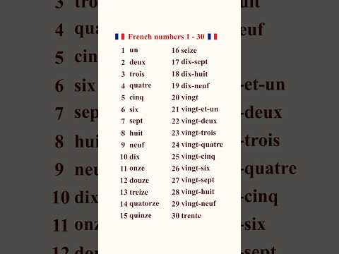 Learn french numbers from 1 to 30.  #learnfrench