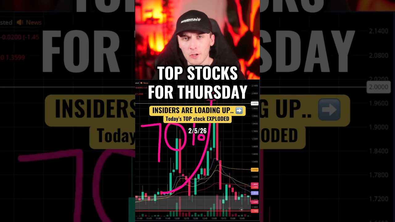 TOP 3 STOCKS FOR THURSDAY 2/5/26 #daytrading #stockstowatch #momentum
