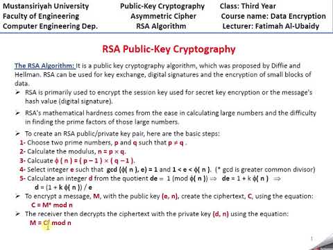 RSA algorithm خوارزمية تشفير