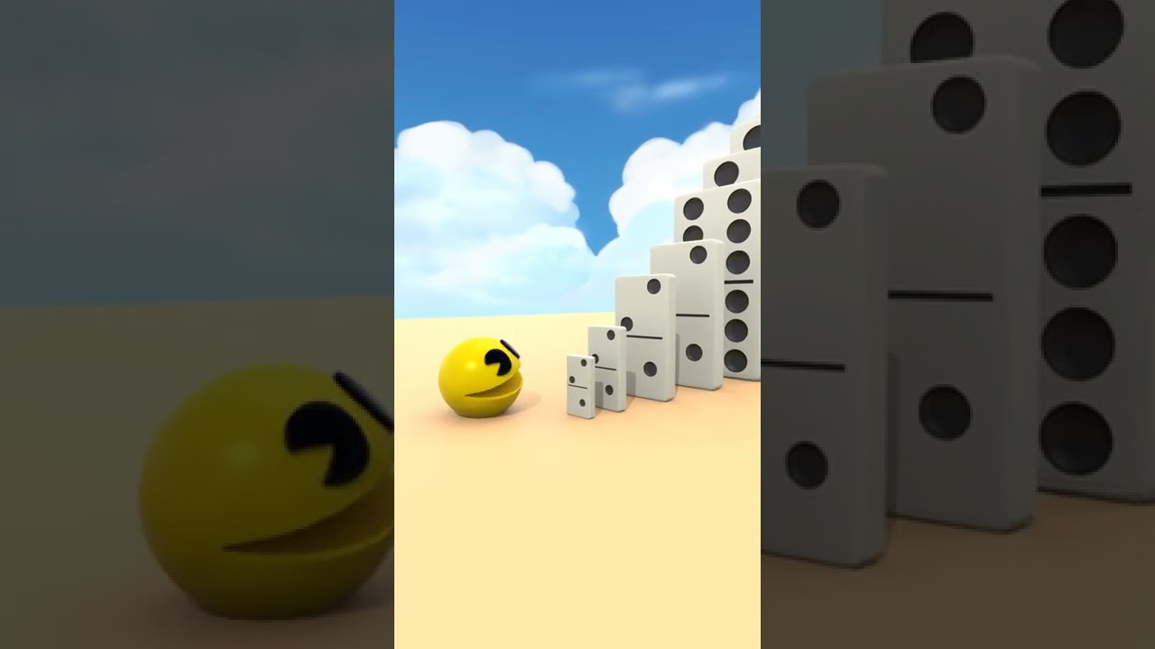 Largest Domino Effect vs Pacman 🟥