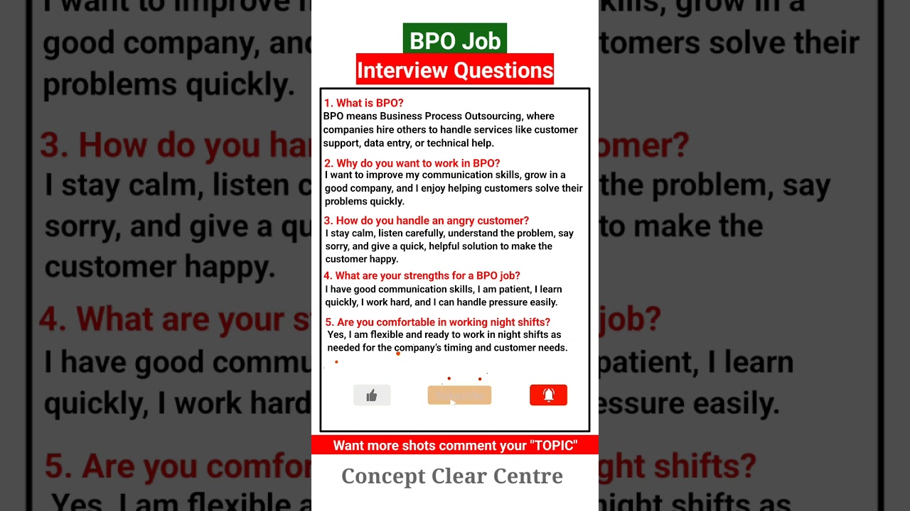 Top 5 BPO Interview Questions & Answers 🤝