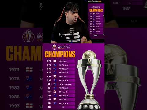 ICC Women's cricket world cup winner list 🏆😎 #worldcup #indwvsslw #smritimandhana #shortsfeed