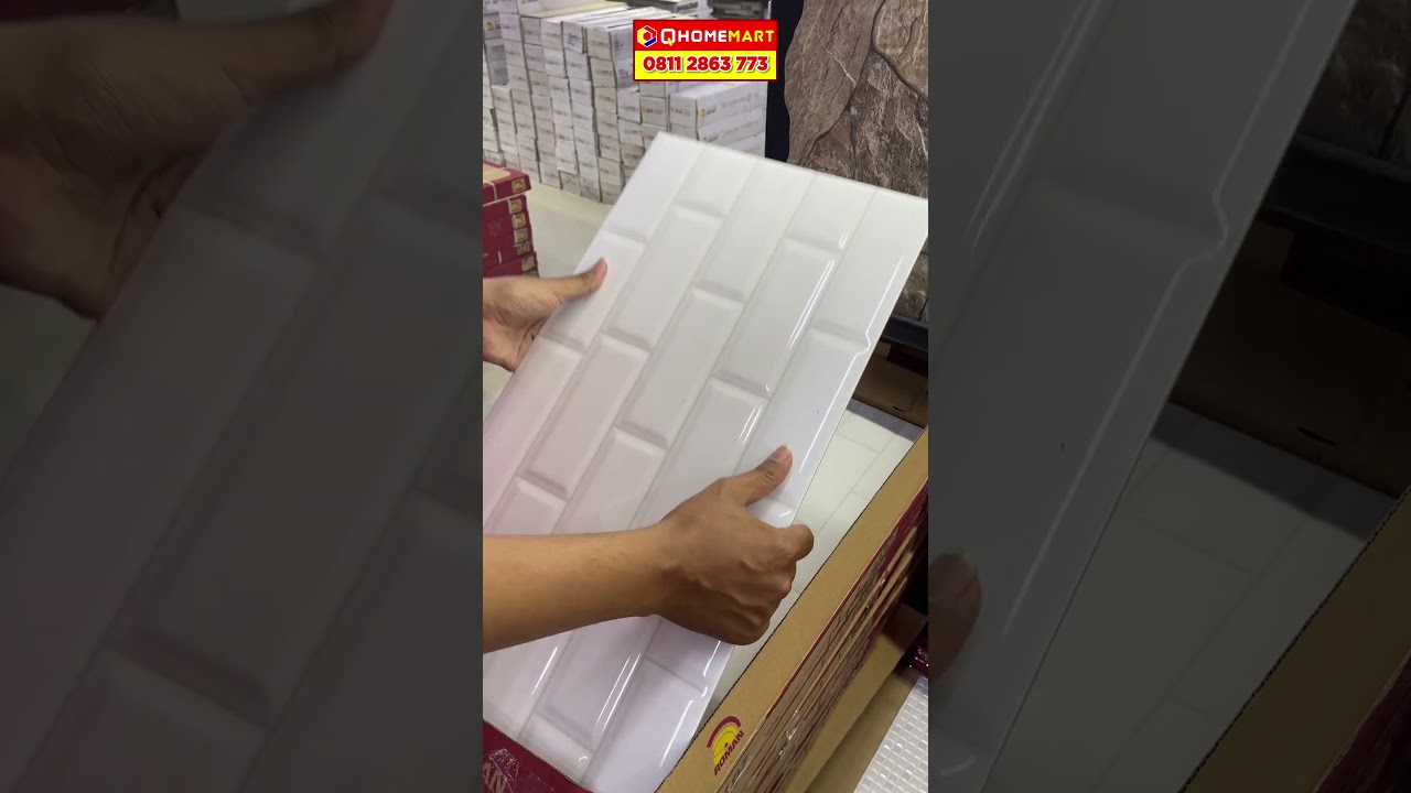 Keramik Dinding 30x60 Motif Batubata Putih 🧱