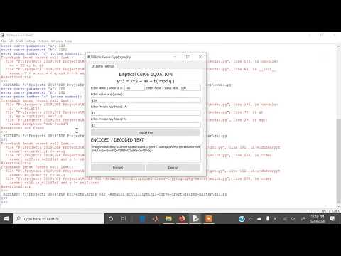 Elliptic curve cryptography system || Engineering Project || Final year Project || Python Project ||
