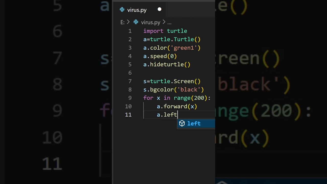 Create a Fun 'Virus' Effect with Python Turtle 🐢 | Python Shorts Tutorial