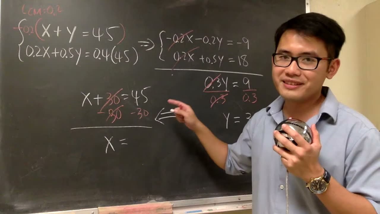 Solve Equations by Elimination with Decimals | Algebra 2