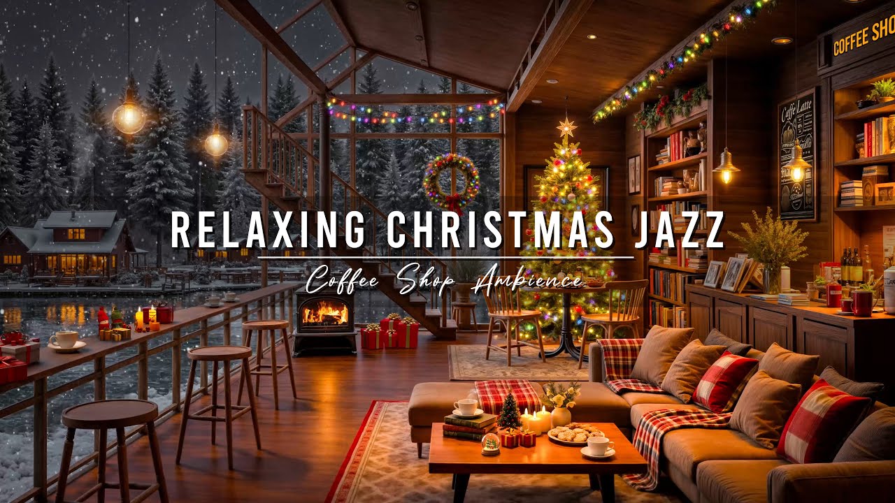 Relaxing Christmas Jazz at Cozy Coffee Shop 🎄