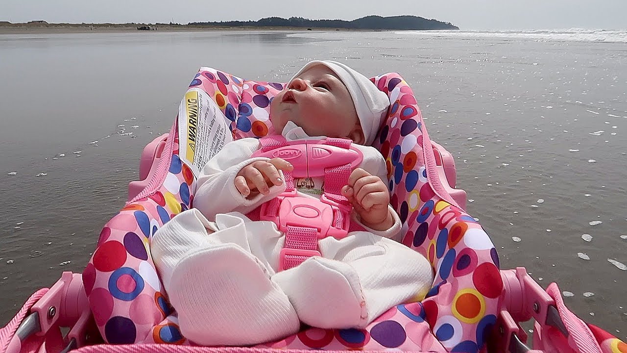 Reborn Baby Doll's Beach Day in Joovy Stroller π΄