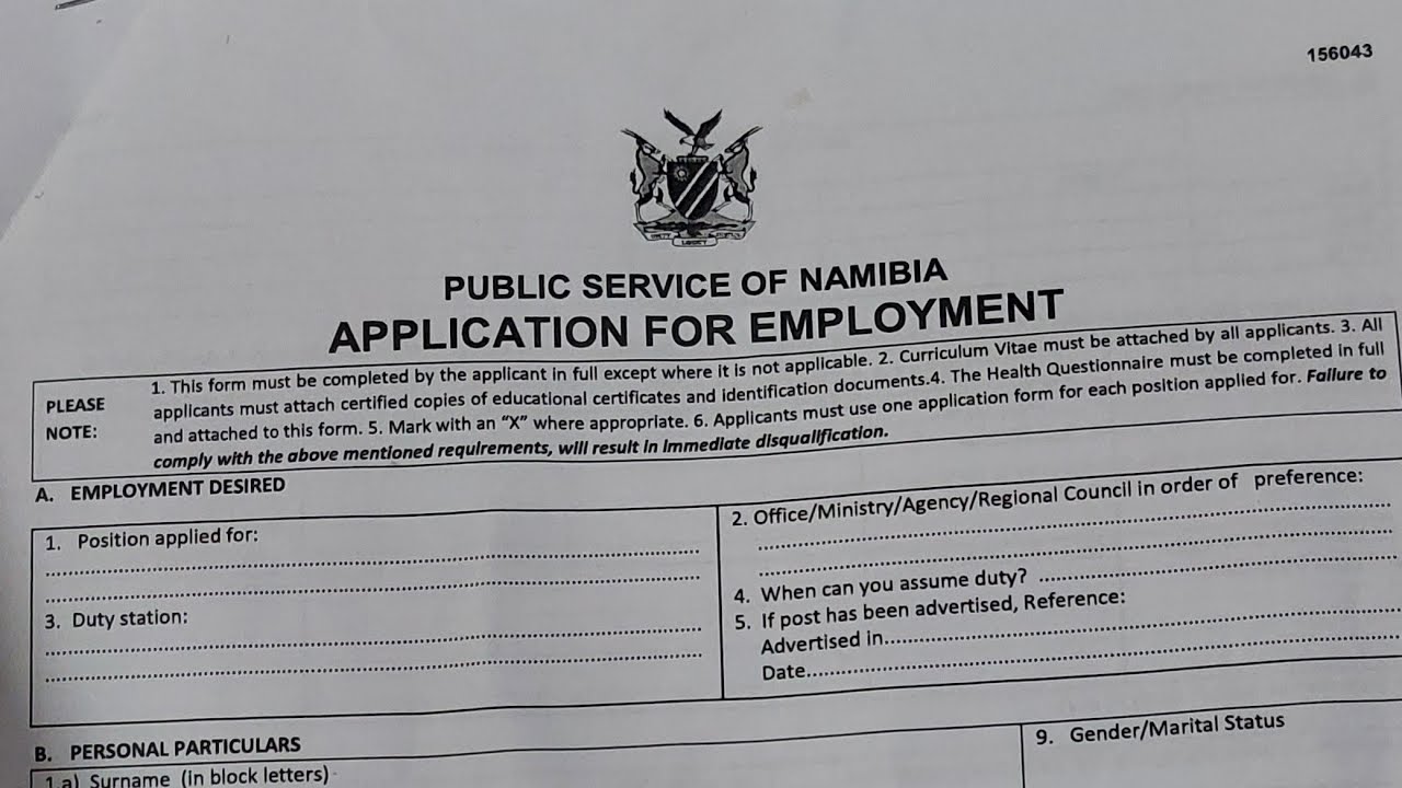 Guide to Filling Namibia Government Forms Correctly