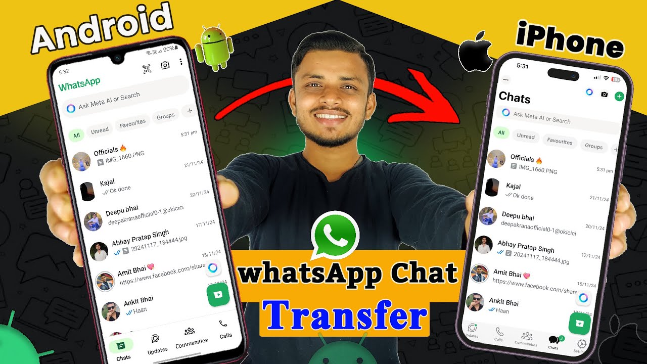 Transfer WhatsApp Chats from Android to iPhone in Minutes 📱