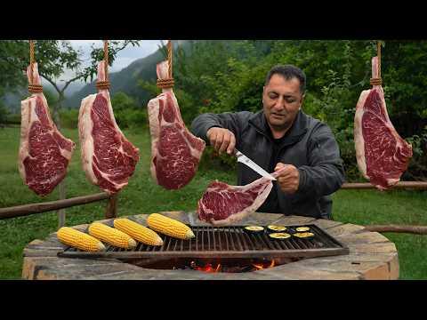 Grilling the JUICIEST Steaks in The Mountains! Wilderness BBQ
