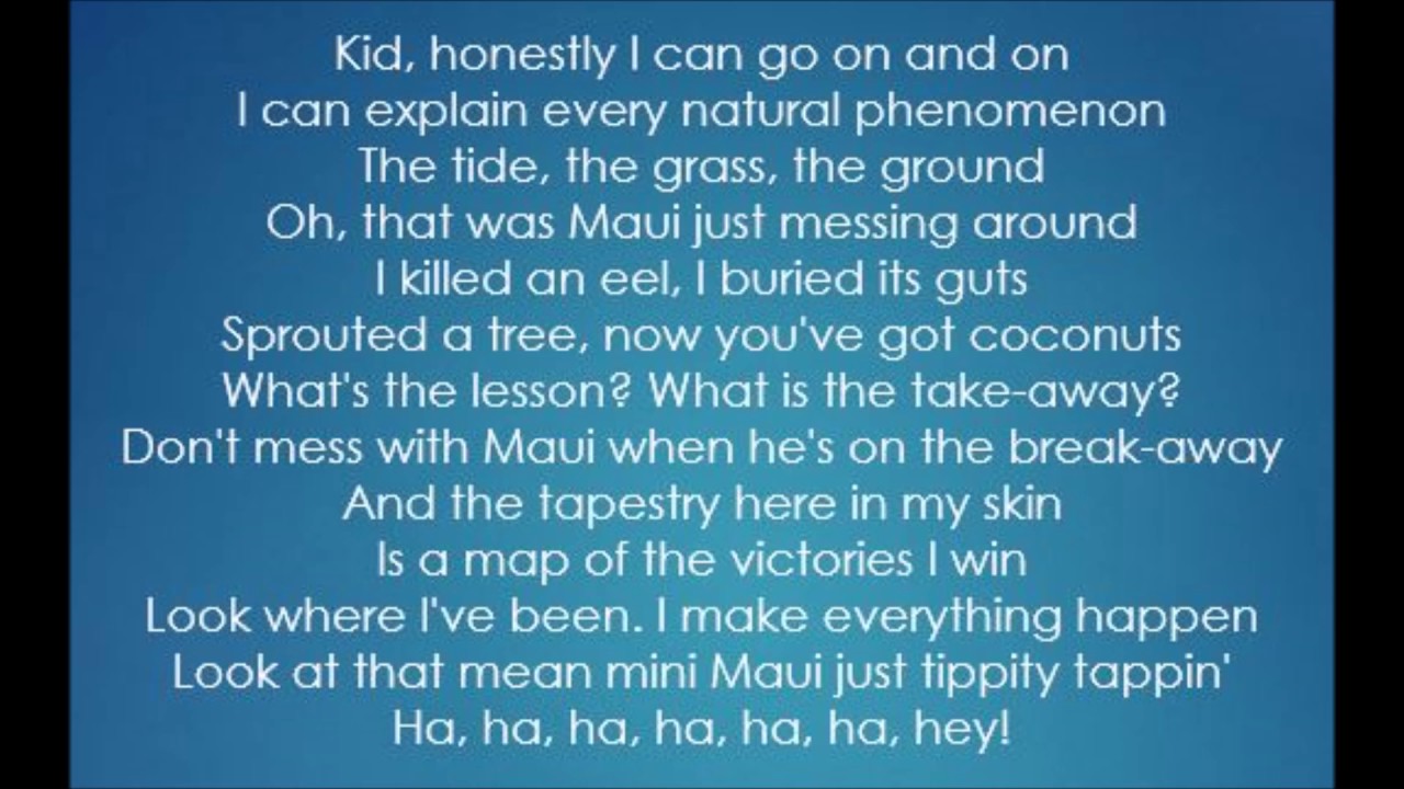 Moana - Dwayne Johnson's 'You're Welcome' Lyrics πΆ