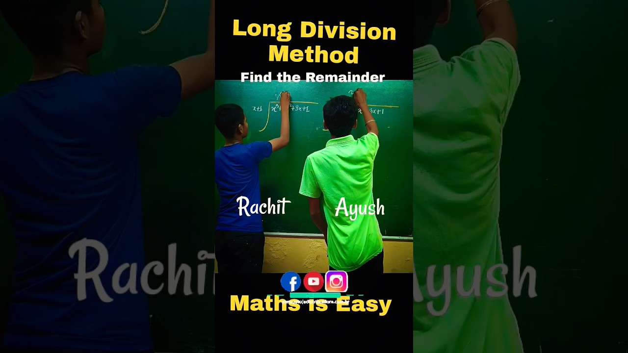 Class 9 Maths🔥 Chapter 2 | Polynomials| Long Division Method #fun #ashortaday #shorts #youtubeshorts