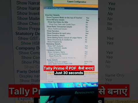 Create PDFs in Tally Prime #shorts #trending #tallyprime