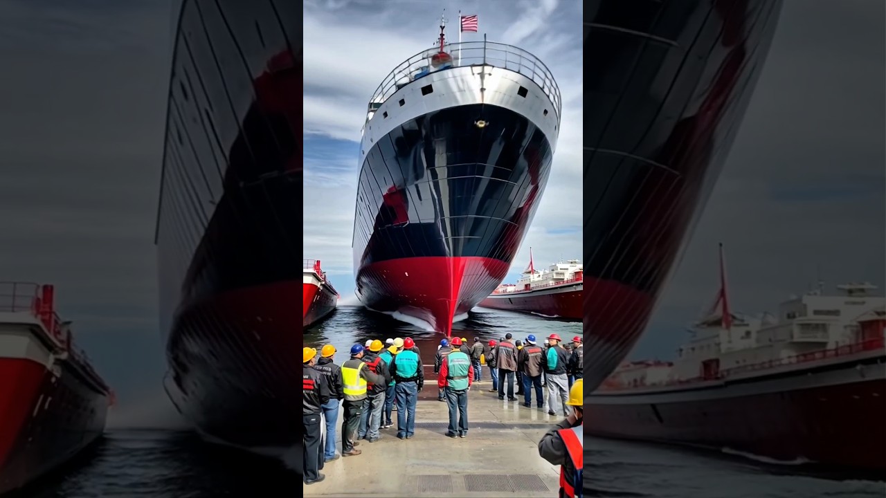 Close Call! Massive Ship Launch Nearly Disaster ๐ข