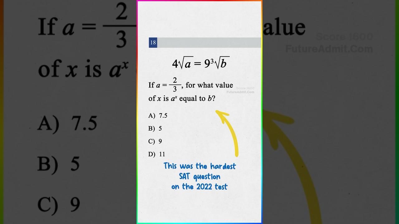 The Most Challenging SAT Question of 2022 🧠 | Test Your Skills Now