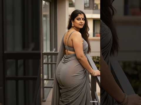 Grey Color Chiffon Saree Design #shorts #shortsfeed #trending #viralvideo #saree #ai #aiart