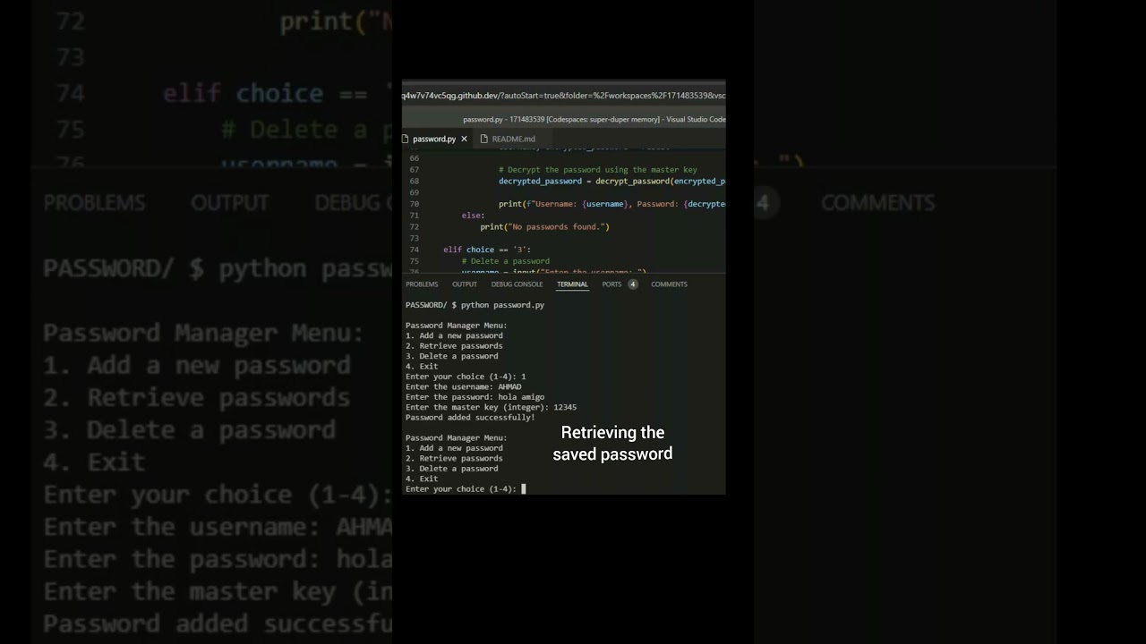 Password Manager Utilizing Caesar Cipher Encryption