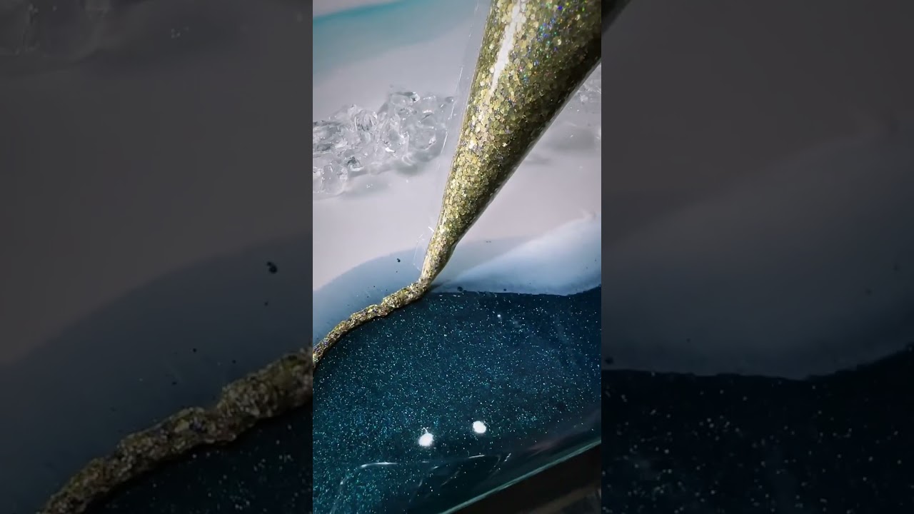 Resin Geode with Gold Lines ✨